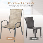 TLSUNNY Patio Chairs, Stackable Textilene Outdoor Dining Furniture - Image 9