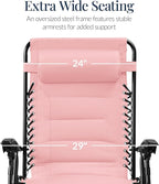 Best Choice Products Oversized Padded Zero Gravity Chair, Folding Outdoor Patio - Image 3