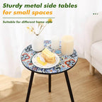 1 Pack Metal Outdoor Side Table Small Outside Round End Table - Image 4