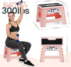 Delxo Folding Step Stool 9 Inch, Non-Slip Foldable Stools - Image 3