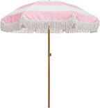 AMMSUN 7ft Patio Umbrella with Fringe Outdoor Tassel Umbrella UPF50+ Premium by AMMSUN