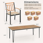 Tangkula 9 Piece Patio Dining Set, Outdoor Dining Furniture Set w/Rectangular - Image 4