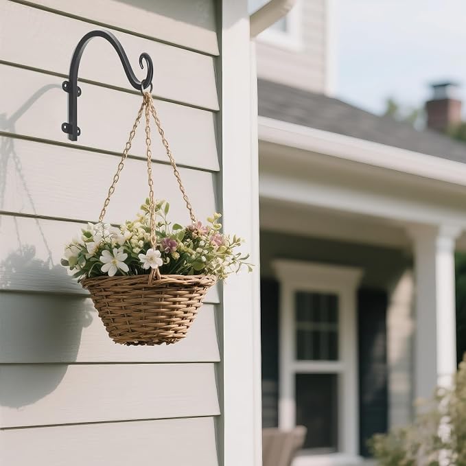 4 Pack 12Inch Plant Hanger, Sturdy Hanging Plant Bracket Hooks Outdoor - Image 3