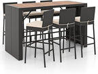 7 Piece Patio Wicker Bar Set, Rattan Bar Stools Set - Image 9