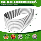 A ANLEOLIFE 8-Set 8X4X2 ft Galvanized Raised Garden Bed Kit, Oval Metal Deep - Image 3