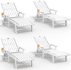 Patio Chaise Lounge Chair Set of 4, Oversized Lounge Chair Outdoor by THOEOE