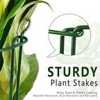 6 Pack Plant Support Stakes, 15.8" Half Round Metal Garden Plant Supports - Image 5