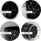 Ton Sin Flower Pots, 5.5 Inch Black Ceramic Planter - Image 6