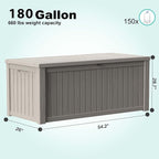 180 Gallon Outdoor Deck Box, Lockable Waterproof Outdoor Storage Boxes - Image 2