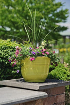 Garden Elements Indoor/Outdoor Glazed Brushed Happy Plastic Planter, Bright - Image 2