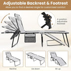GYMAX Lounge Chairs for Outside, Extra High Folding Beach Tanning Lounger - Image 4