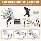 GYMAX Lounge Chairs for Outside, Extra High Folding Beach Tanning Lounger - Image 4