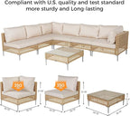 Grand patio 7-Piece Wicker Patio Furniture Set, Boho Outdoor Conversation Set - Image 3