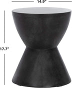 Safavieh Outdoor Athena Black Modern Concrete Round Accent Table - Image 9