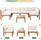 Devoko Outdoor Sectional Couch 7 Pieces Patio Sectional Sofa - Image 3