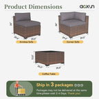 Aoxun 11 Piece Patio Furniture Set Wicker Rattan Patio Conversation Set Outdoor - Image 8