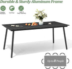 70" Patio Outdoor Dining Table for 6, Weather-Resistant Aluminum Frame - Image 5