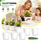Plant Pots 5 Inch Self Watering Pots, 6 Pack Plastic Planters - Image 6