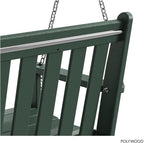 POLYWOOD Vineyard 5-Foot Porch Swing, Heavy Duty HDPE Outdoor Hanging Bench - Image 6