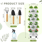 Umigy 2 Set of 7 Tier Vertical Planter Stackable Tower Planters Strawberry Herb - Image 2