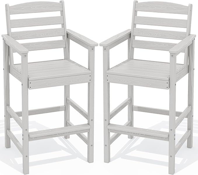 SERWALL Tall Adirondack Chairs Set of 2, Oversize Balcony Adirondack Chairs Set by SERWALL
