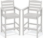 SERWALL Tall Adirondack Chairs Set of 2, Oversize Balcony Adirondack Chairs Set by SERWALL