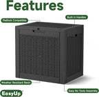 EasyUp 30 Gallon Resin Deck Box, Patio Outdoor Deck Box - Image 3