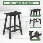 Outdoor Patio Bar Height Table and Tall Stools Set of 2, All-Weather HDPE High - Image 6