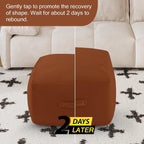 MeMoreCool Square Stuffed Pouf Ottoman Foot Rest, Floor Pouf Foot Stool - Image 5