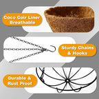 Hanging Plant Basket Flower Holder-Metal Wire Round Hanging Basket Planter - Image 5