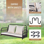 Tangkula Outdoor Wicker Porch Swing, 2-Person Hanging Seat - Image 7