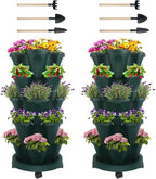 GameXcel Vertical Planter 5 Tier Stackable Planters Garden Planters Strawberry by GameXcel