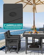 SERWALL 7-Piece Patio Dining Table Sets, Outdoor HDPE Dining Furniture Set - Image 3