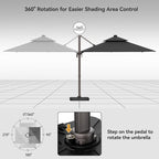 9x12FT Grey Cantilever Outdoor Patio Umbrella - Image 5