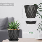 5 Inch Planter Pots, 6 Pack Indoor Planters, Small Flower Pots - Image 3
