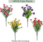 Artificial Flowers for Outdoor, UV Resistant Fake Silk Flowers, Realistic Faux - Image 3