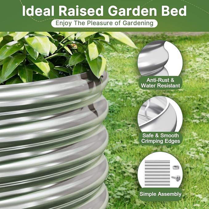 2 PCS Tall 6x3ft Galvanized Raised Garden Bed Outdoor, Metal Garden Bed - Image 4