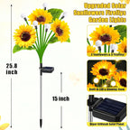 Solar Lights Outdoor Garden Decor, 4 Pack Sunflower - Image 3