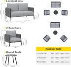 EAST OAK Life Chatter 4 Pieces Patio Furniture Set, Outdoor Furniture - Image 6