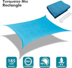 KANAGAWA 20'X24' Turquoise Mix Custom Size Sun Shade Sail Rectangle UV Block - Image 2