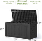 Patiowell 120 Gallon Large Deck Box, Outdoor Lockable Storage Box - Image 6