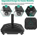 Umbrella Base with 5 Wheels, Upgraded 145lb Umbrella Stand Base, Heavy Duty & - Image 2