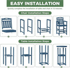 Outdoor Bistro Bar Set, Patio High Top Table and Bar Height Tall Adirondack - Image 8