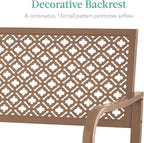 Best Choice Products Outdoor Bench 2-Person Metal Steel Benches Furniture - Image 5