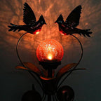 VCUTEKA Cardinal Solar Lights Outdoor Metal Garden Stake Waterproof Crackle - Image 6
