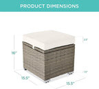 Best Choice Products Set of 2 Wicker Ottomans, Additional Seating, Side Table - Image 2