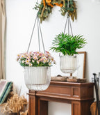 Josteve 5.2/8.2 Inch 2 Pcs Self Watering Hanging Planter Indoor Plant Pots - Image 2