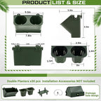 30 Set 60 Pocket Vertical Stackable Wall Planters Kit Outdoor Self Watering - Image 3