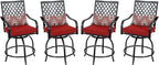 PHI VILLA Outdoor Swivel Bar Stools Set of 4, Counter Height Patio Chairs by PHIVILLAThepioneerofcomfortablehouseholdsupplies