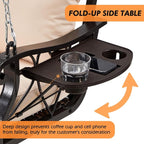 3-Person Wicker Porch Swing Chair Heavy Duty 900 LBS Outdoor Rattan Patio Swing - Image 3